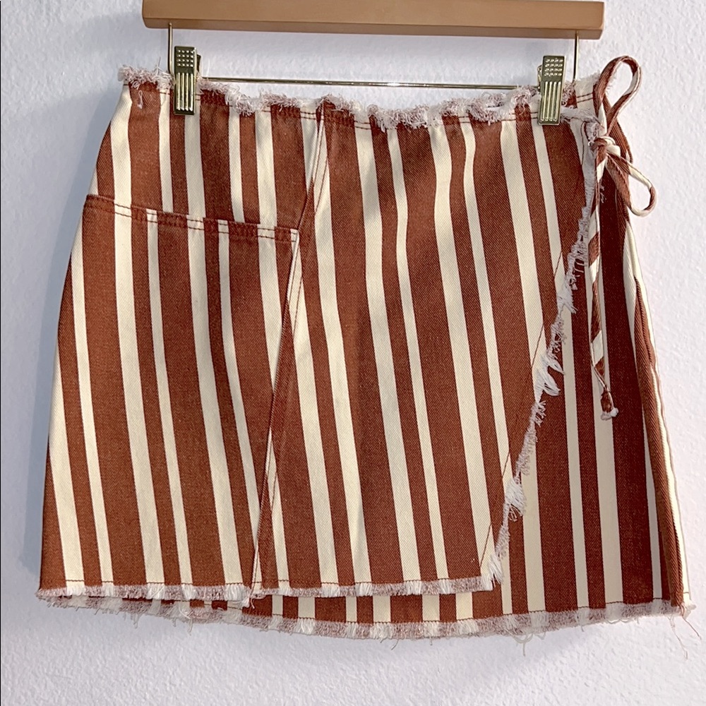 91 Cotton On Striped Wrap Mini Skirt Size USA 8 AUS 12 EUR 40 BRZ 42